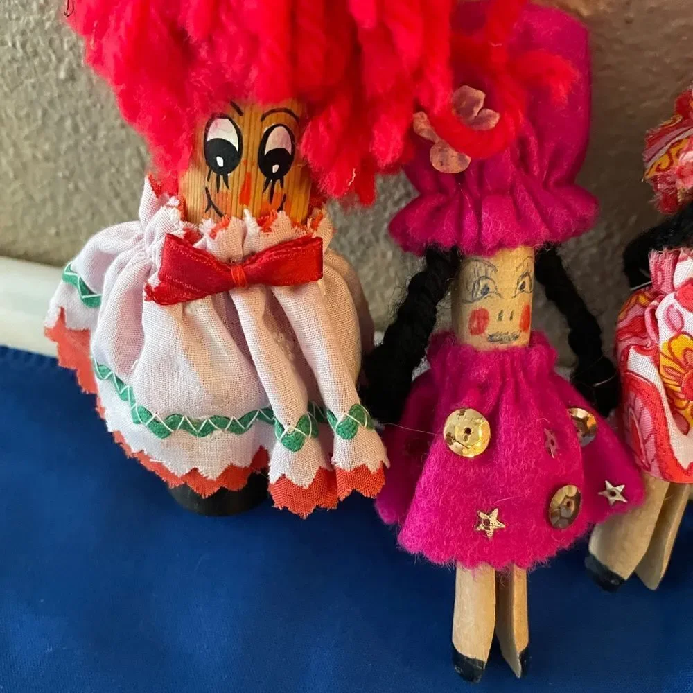 Vintage Clothespin Handmade Dolls